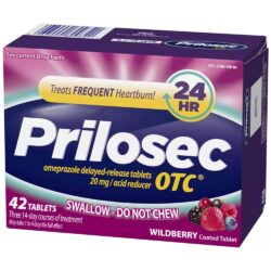 Liệu trình cắt cơn đau dạ dày Prilosec Frequent Heartburn and Acid Reducer 42 viên (Hương dâu) 11 lieu trinh cat con dau da day prilosec frequent heartburn and acid reducer 42 vien huong dau ke