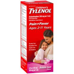 Siro Tylenol cho trẻ 2-11 tuổi Children’s Tylenol Pain Fever 120ml (Vị Bubble Gum) 10 siro giam dau ha sot cho tre 2 11 tuoi childrens tylenol pain fever 120ml vi bubble gum knb