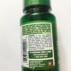 Viên uống bổ sung kẽm Puritan’s Pride Zinc Gluconate 25mg 100 Tablets 7 vien uong bo sung kem puritans pride zinc gluconate 25mg 100 tablets kc