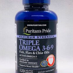 Viên uống bổ tim Puritan’s Pride Triple Omega 3-6-9 Fish, Flax & Chia Oils 120 viên 7 vien uong bo tim puritans pride triple omega 3 6 9 fish flax chia oils 120 vien kna