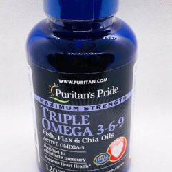 Viên uống bổ tim Puritan’s Pride Triple Omega 3-6-9 Fish, Flax & Chia Oils 120 viên 8 vien uong bo tim puritans pride triple omega 3 6 9 fish flax chia oils 120 vien knd