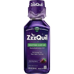 Siro hỗ trợ giấc ngủ ban đêm Vicks Nyquil ZzzQuil Nighttime Sleep Aid 354ml x2 (Warming Berry) 15 siro ho tro giac ngu ban dem vicks nyquil zzzquil nighttime sleep aid 354ml x2 warming berry kng