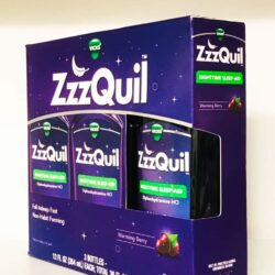 Siro hỗ trợ giấc ngủ ban đêm Vicks Nyquil ZzzQuil Nighttime Sleep Aid 354ml x3 (Warming Berry) 13 siro ho tro giac ngu ban dem vicks nyquil zzzquil nighttime sleep aid 354ml x3 warming berry kne