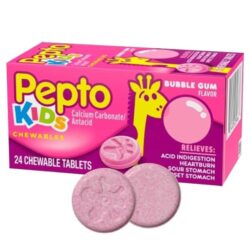 Viên ngậm hỗ trợ dạ dày, khó tiêu, đau bụng cho bé Pepto Kids vị Bubble Gum 24 viên 10 vien ngam ho tro da day kho tieu dau bung cho be pepto kids vi bubble gum 24 vien kd