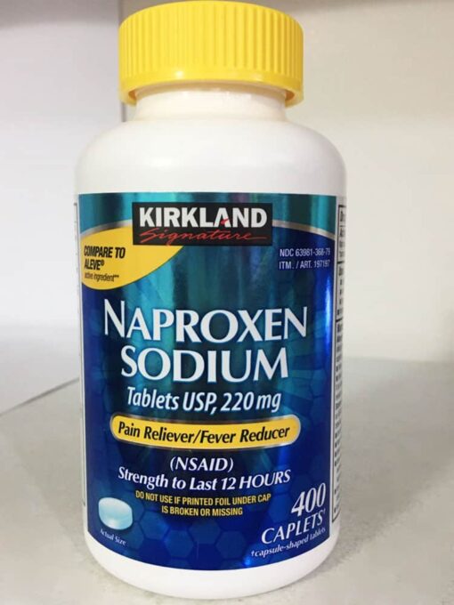 vien uong giam dau ha sot kirkland signature naproxen sodium 220mg 400 caplets 150824 ka
