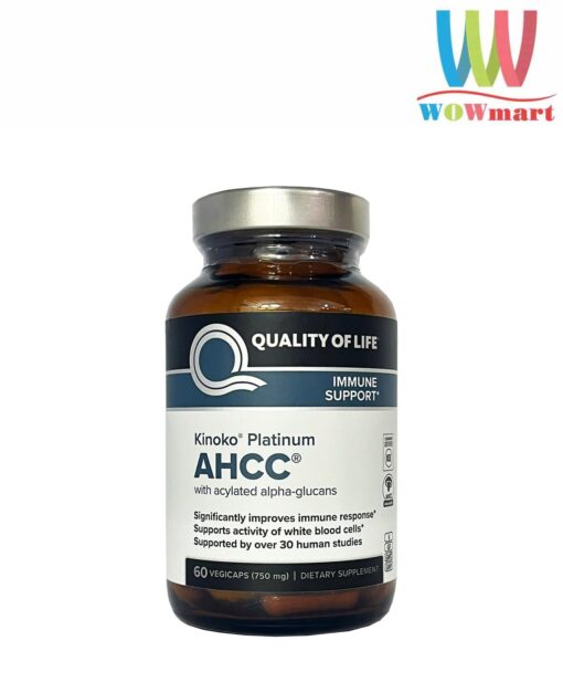 Viên uống tăng cuờng hệ miễn dịch Quality Of Life Kinoko Platinum AHCC 750mg 60 viên