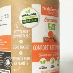 Viên uống tinh bột nghệ hữu cơ Nat & Form Curcuma Bio 200 viên 10 vien uong tinh bot nghe huu co nat form curcuma bio 200 vien knf