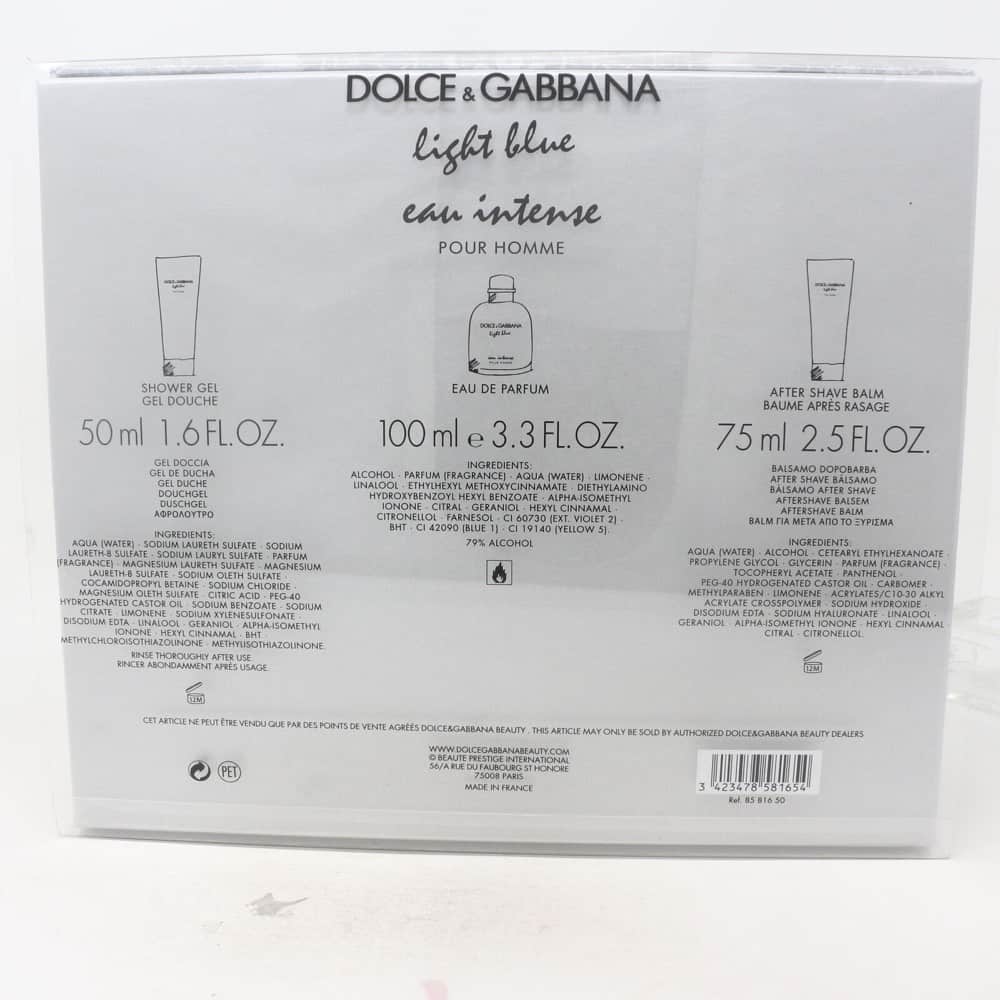Nước hoa nam Dolce & Gabbana Light Blue Eau Intense Pour Homme EDP Set 3  món – Wowmart VN | 100% hàng ngoại nhập