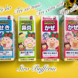 Siro Bufferin Đỏ cho bé cảm cúm, ho, sổ mũi 120ml (Vị dâu) 9 siro bufferin xanh la cho be viem mui so mui 120ml vi dau kb