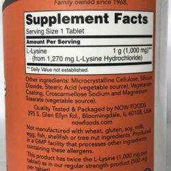 vien uong ho tro mien dich tang sinh collagen now l lysine 1000mg 250 tablets ke