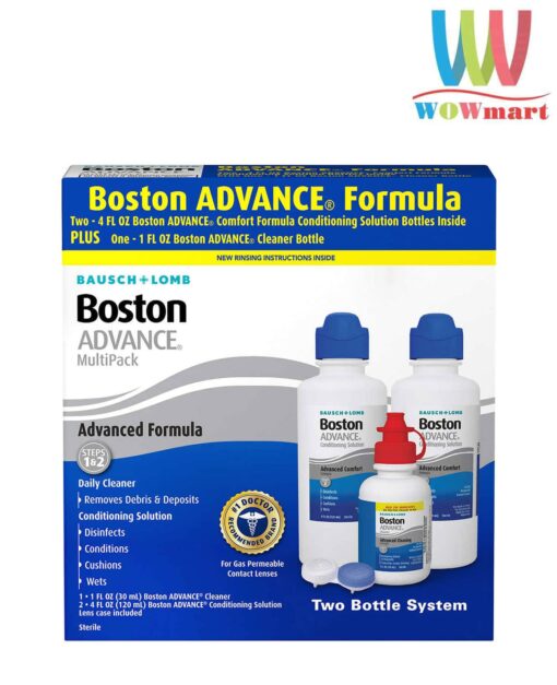 Dung dịch ngâm và khử trùng contact lens Boston Advance Conditioning Solution MultiPack 120ml x2 + Cleaner 30ml
