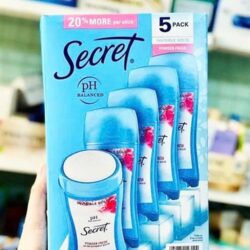 Lăn khử mùi sáp Secret PH Balanced Powder Fresh Invisible Solid 73g x5 4 lan khu mui sap secret ph balanced powder fresh invisible solid 73g x5 300525 ka