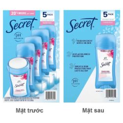 Lăn khử mùi sáp Secret PH Balanced Powder Fresh Invisible Solid 73g x5 5 lan khu mui sap secret ph balanced powder fresh invisible solid 73g x5 300525 kb