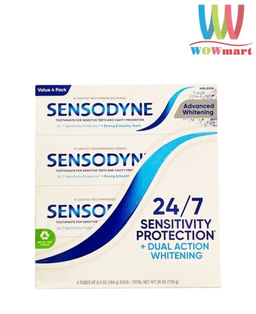 loc 4 kem danh rang sensodyne advanced whitening 184g x4 120225 k