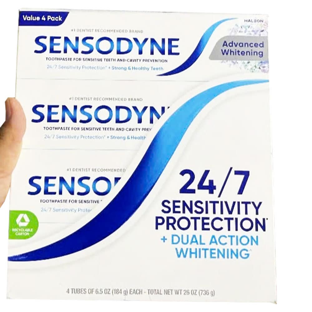 Lốc 4 kem đánh răng Sensodyne Advanced Whitening 184g x4 2 Lốc 4 kem đánh răng Sensodyne Advanced Whitening 184g x4 - Ảnh 2