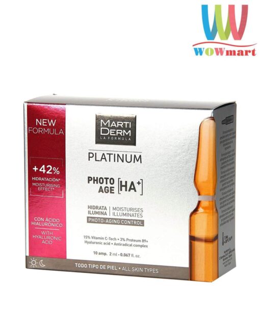 Tinh chất chống lão hóa siêu cấp ẩm MartiDerm Platinum Photo Age HA+ 2ml x10 ống