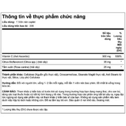 vien uong tang suc de khang piping rock vitamin c 500mg 200 vien ke