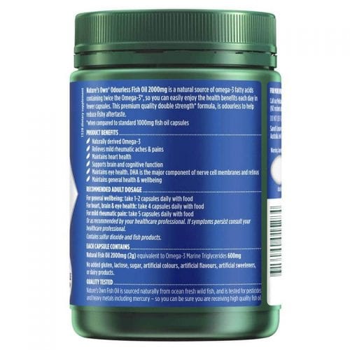Dầu cá không mùi Nature’s Own Odourless Fish Oil 2000mg 200 Capsules 17 dau ca khong mui natures own odourless fish oil 2000mg 200 capsules kb