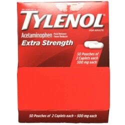 Viên uống Tylenol Acetaminophen Extra Strength 500mg 2 viên x50 gói (100 Caplets) 6 giam dau ha sot tylenol acetaminophen extra strength 500mg 2 vien x 50 goi 100 vien kd