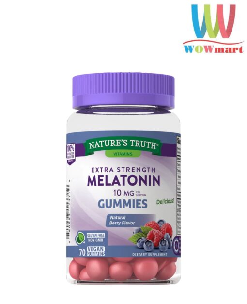Kẹo dẻo hỗ trợ giấc ngủ ngon Nature’s Truth Melatonin Extra Strength 10mg 70 Gummies