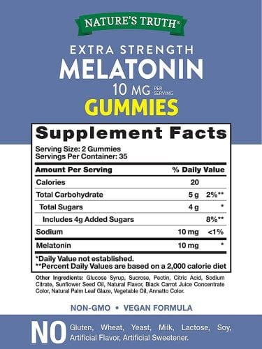 Kẹo dẻo hỗ trợ giấc ngủ ngon Nature’s Truth Melatonin Extra Strength 10mg 70 Gummies 19 keo deo ho tro giac ngu ngon natures truth melatonin extra strength 10mg 70 gummies ka