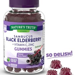 Kẹo dẻo hỗ trợ tăng đề kháng Nature's Truth Sambucus Black Elderberry 50 Gummies 7 keo deo ho tro tang de khang natures truth sambucus black elderberry 50 gummies kc