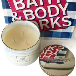 Nến thơm 3 tim Bath & Body Works White Barn Linen Sheets 411g 9 nen thom 3 tim bath body works white barn linen sheets 411g kd