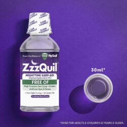 siro ho tro giac ngu ban dem vicks nyquil zzzquil nighttime sleep aid free of dye alcohol 354ml x2 khong mau khong con kf