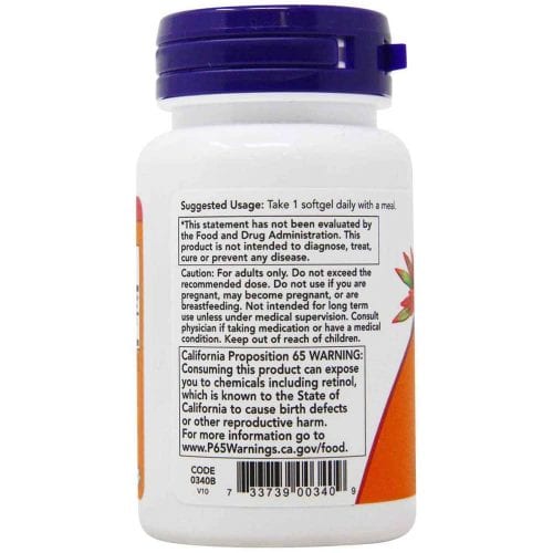 vien uong bo sung vitamin a now vitamin a 25000 iu 100 softgels kd