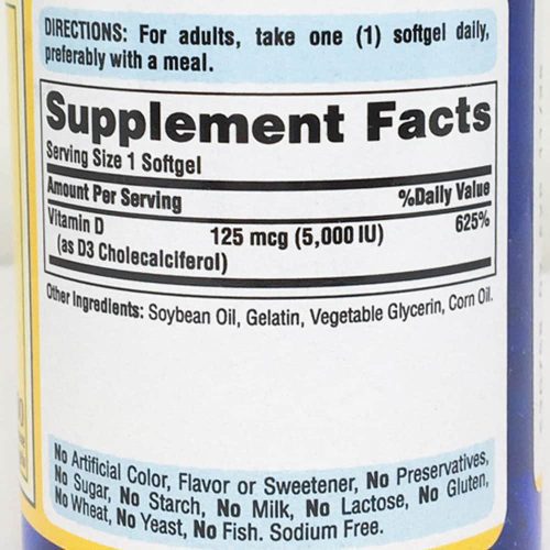 Viên uống bổ sung Vitamin D3 Puritan’s Pride Vitamin D3 125mcg (5000 IU) 100 Softgels 22 vien uong bo sung vitamin d3 puritans pride vitamin d3 125mcg 5000 iu 100 softgels 250724 kh