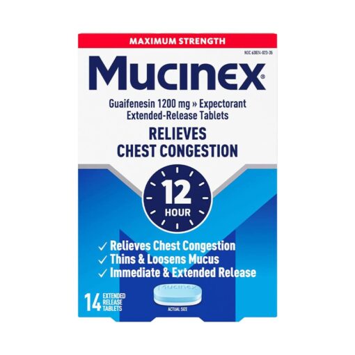 Viên uống cắt cơn ho có đàm, tức ngực Mucinex Maximum Strength 14 viên