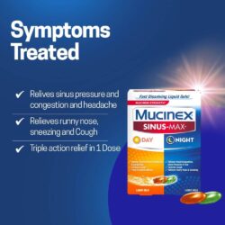Viên uống giảm cảm ho ngày và đêm Mucinex Sinus-Max Maximum Strength Day & Night 24 Liquid Gels 12 vien uong giam cam ho ngay va dem mucinex sinus max maximum strength day night 24 liquid gels ke