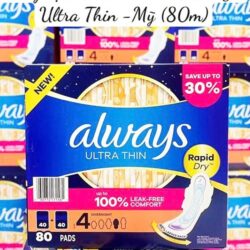 Băng vệ sinh siêu mỏng cánh ban đêm Always Ultra Thin Night 80 miếng 8 bang ve sinh sieu mong canh ban dem always ultra thin night 80 mieng 230625 ka