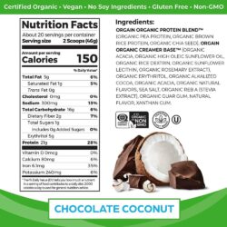 bot protein huu co orgain organic protein 920g huong chocolate coconut ka