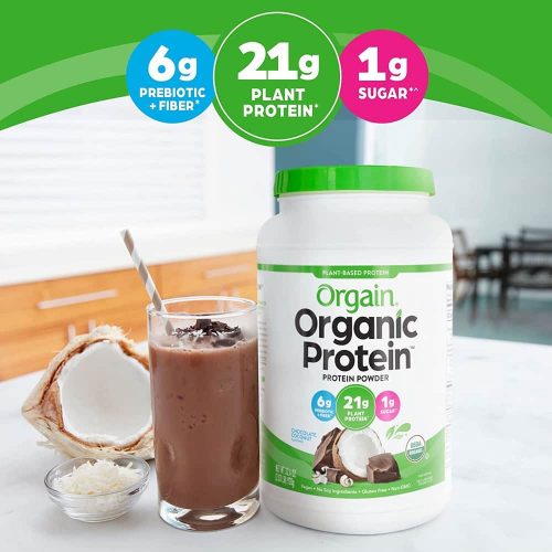 bot protein huu co orgain organic protein 920g huong chocolate coconut kb