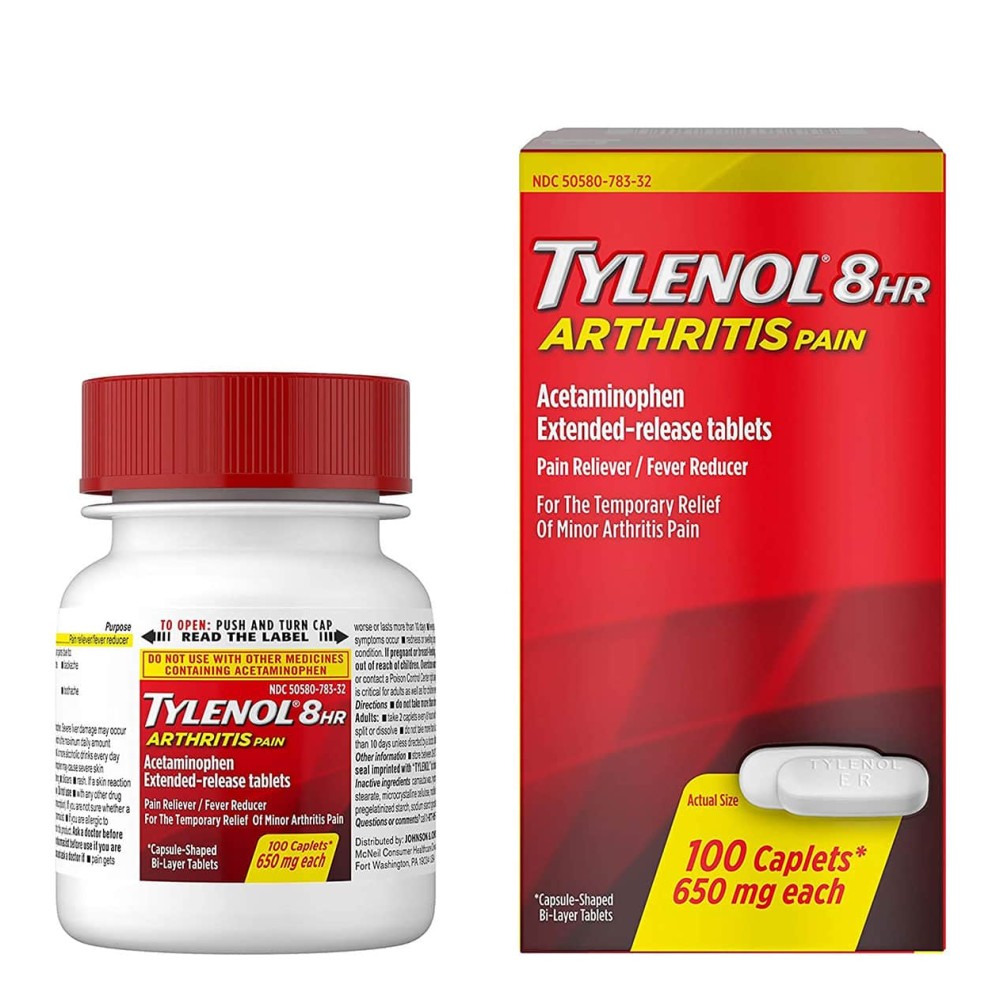 Viên uống Tylenol 8Hr Arthritis Pain 650mg 100 Caplets