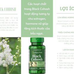 Viên uống hỗ trợ phụ nữ thời kỳ mãn kinh Puritan’s Pride Black Cohosh 540mg 100 viên 9 vien uong ho tro phu nu thoi ky man kinh puritans pride black cohosh 540mg 100 vien ke