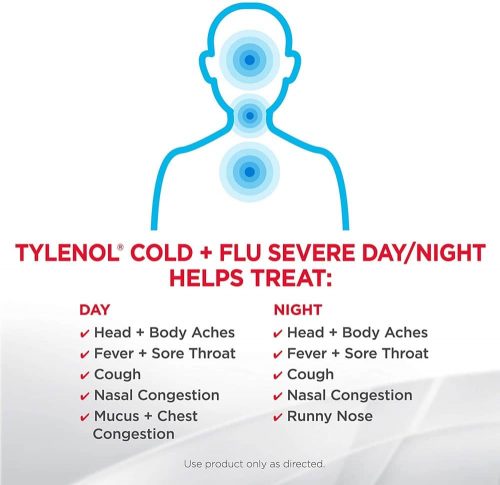 vien uong tylenol cold flu severe day 16 caplets night 8 caplets kd