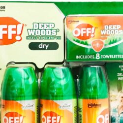 Xịt chống muỗi và côn trùng OFF! Deep Woods Dry set 3 chai (453g) + 8 khăn giấy 14 xit chong muoi va con trung off deep woods dry set 3 chai 453g 8 khan giay kkd
