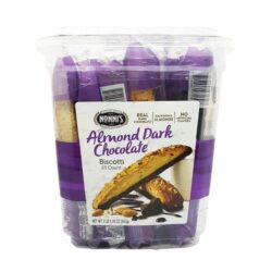banh quy socola den hanh nhan nonnis almond dark chocolate biscotti 943g hop 25 cai kb
