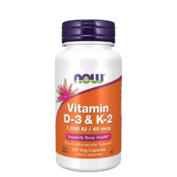 Chắc khỏe xương với Vitamin D3 1000IU và K2 45mcg Now Vitamin D3 & K2 120 Capsules