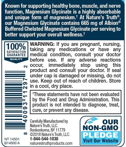 Viên uống bổ sung Magie Nature’s Truth Magnesium Glycinate 665mg 150 Capsules 18 ho tro co xuong va than kinh voi magie natures truth magnesium glycinate 665mg 150 capsules ka