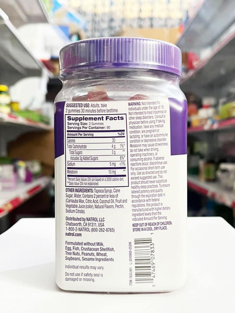 Kẹo dẻo giúp ngủ ngon Natrol Gummies Melatonin 10mg 180 viên Vị dâu - Ảnh 3