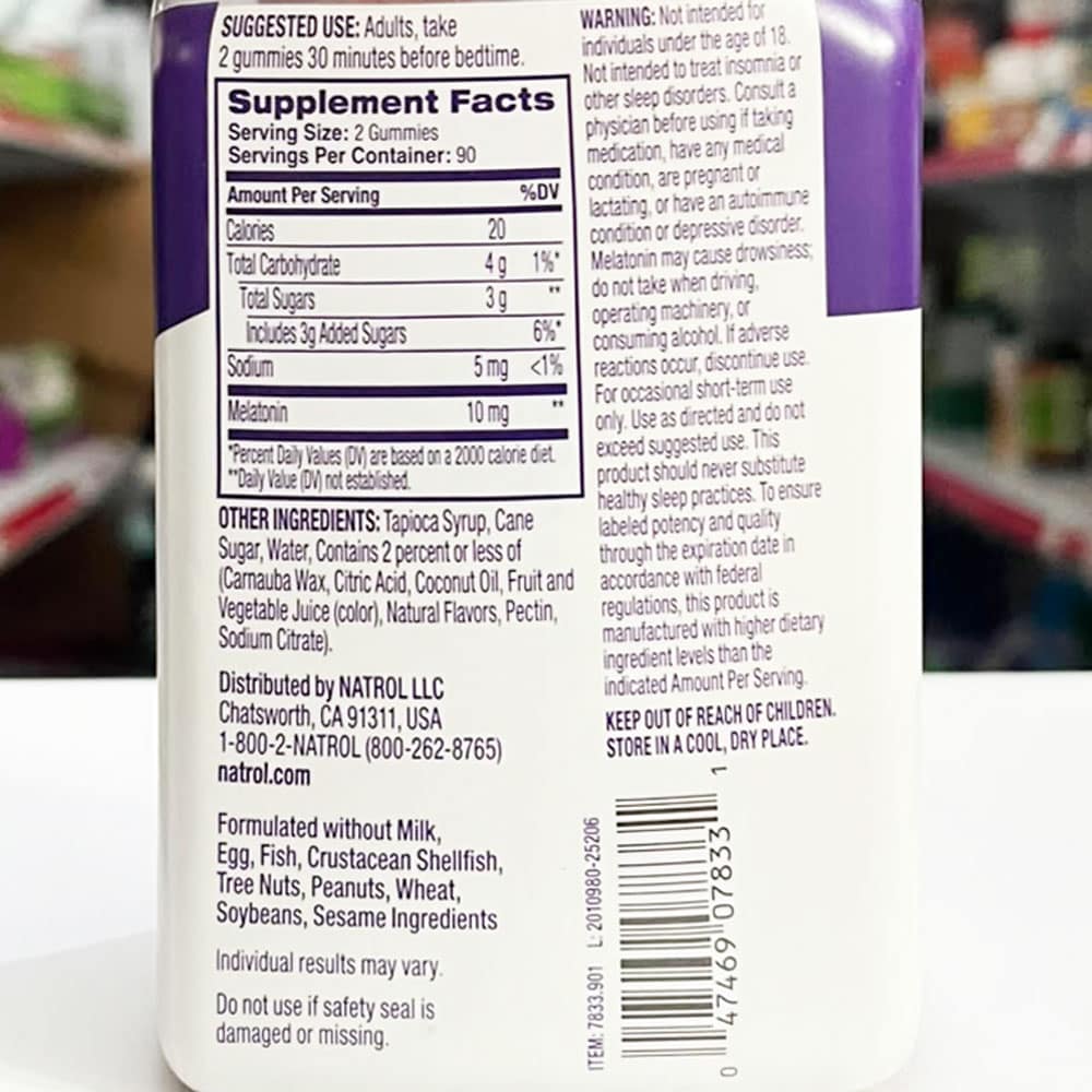 Kẹo dẻo giúp ngủ ngon Natrol Gummies Melatonin 10mg 180 viên Vị dâu - Ảnh 4