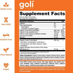 keo deo trai cay sieu duong chat goli superfruits 60 gummies ke