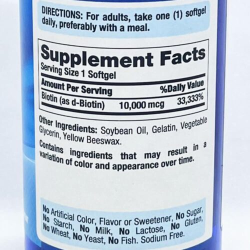 vien uong ho tro moc toc ngan rung toc puritans pride biotin 10000mcg 100 softgels 050326 kh