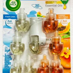 Bộ tinh dầu thơm cắm điện Air Wick Fresh Linen+ Hawaiian Essential Oil 1 Warmer + 9 Scented Oil Refills 7 bo tinh dau thom cam dien air wick fresh linen hawaiian essential oil 1 warmer 9 scented oil refills kna