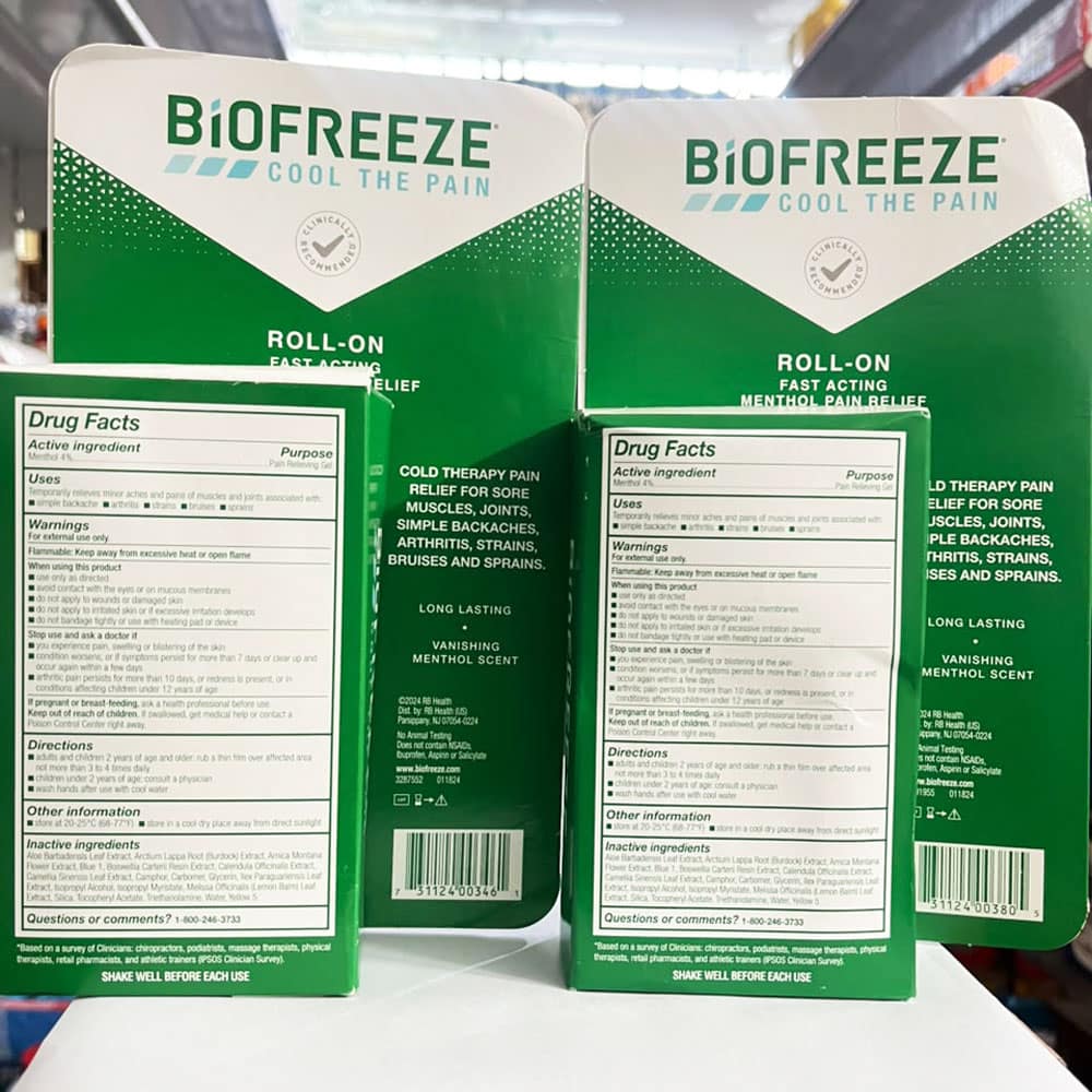 Set dầu lạnh xoa bóp giảm đau nhanh Biofreeze Roll On 89ml x2 - Ảnh 5