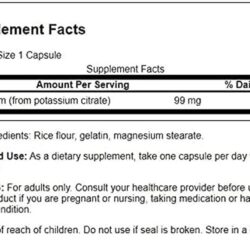 Bổ sung năng lượng, hỗ trợ tim mạch Swanson Potassium Citrate 99mg 120 Capsules 10 bo sung nang luong ho tro tim mach swanson potassium citrate 99mg 120 capsules kb