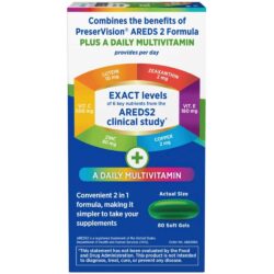 Viên uống bổ mắt cho người lớn (trên 50 tuổi) Preservision AREDS2 Multivitamin 2in1 Formula 80 Softgels 8 vien uong bo mat cho nguoi lon tren 50 tuoi preservision areds2 multivitamin 2in1 formula 80 softgels knc